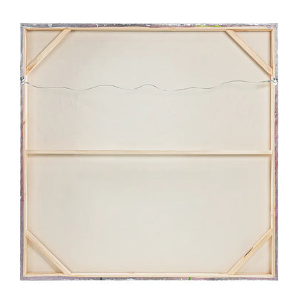 Sanctuary Series II Enhanced Canvas Print – Hand-Painted Floral Artwork by Shay in White Shadow Box Frame