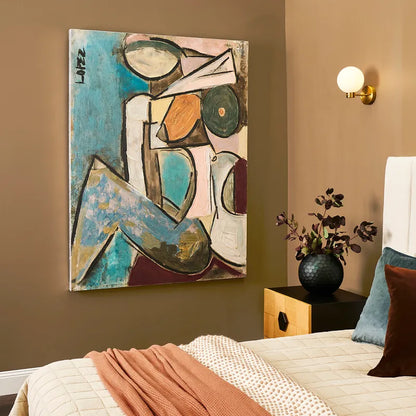 Form Enhanced Canvas Print – Hand-Painted Abstract Artwork in Black Shadow Box Frame