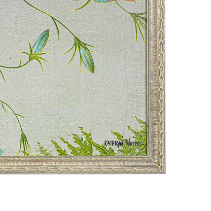 Hydrangeas Series II Enhanced Canvas Print – Hand-Painted Botanical Artwork by Kathryn White in White Shadow Box Frame
