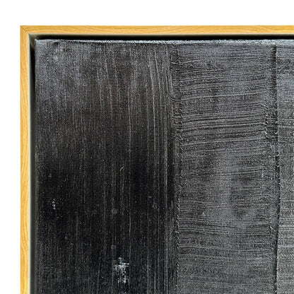 Into the Darkness Oil on Canvas Painting – Hand-Painted Abstract Artwork in Gold Natural Timber Shadow Box Frame