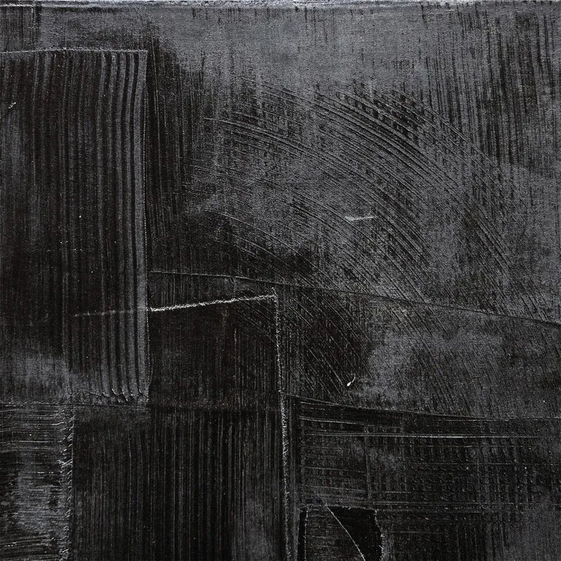 Into the Darkness Oil on Canvas Painting – Hand-Painted Abstract Artwork in Gold Natural Timber Shadow Box Frame
