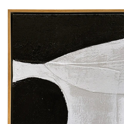 Mindfulness Oil on Canvas Painting – Hand-Painted Abstract Artwork in Natural Timber Shadow Box Frame