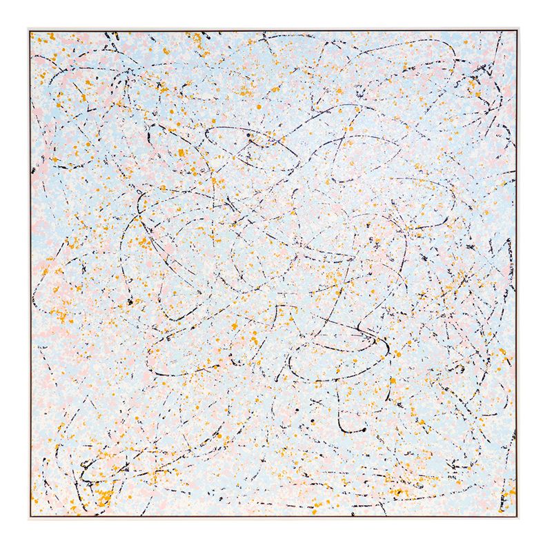 Formless Perfection Oil on Canvas Painting – Hand-Painted Abstract Expressionist Artwork in Black Shadow Box Frame