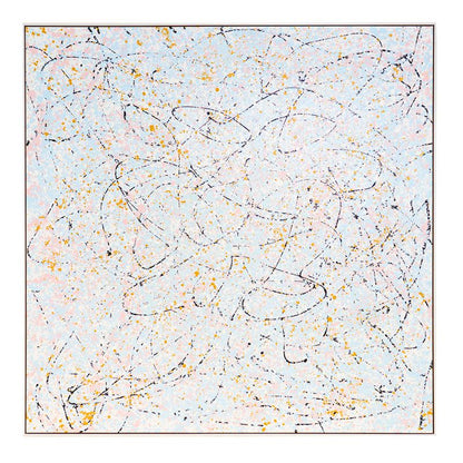 Formless Perfection Oil on Canvas Painting – Hand-Painted Abstract Expressionist Artwork in Black Shadow Box Frame