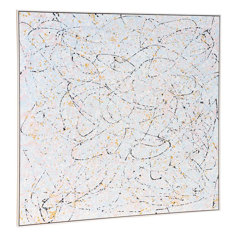 Formless Perfection Oil on Canvas Painting – Hand-Painted Abstract Expressionist Artwork in Black Shadow Box Frame