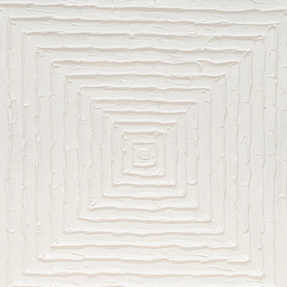 White Vortex Oil on Canvas Painting – Medium – Hand-Painted Abstract Artwork in White Shadow Box Frame