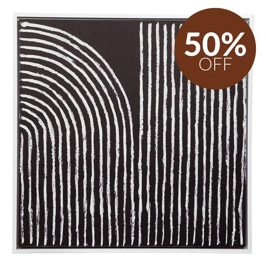 Rush Hour Enhanced Canvas Print – Urban Abstract Artwork in White Shadow Box Frame