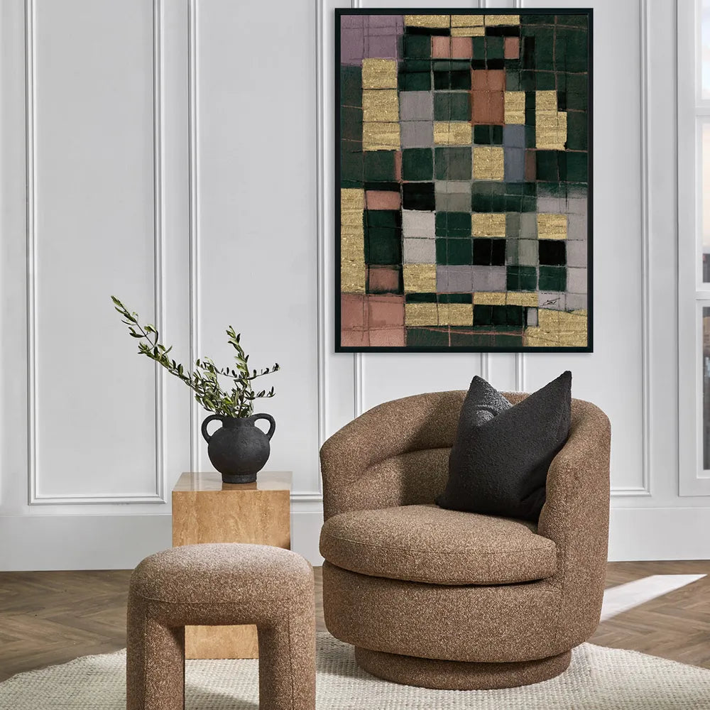 Rich Splendour – Hand-Painted Abstract Canvas with Gold Accents