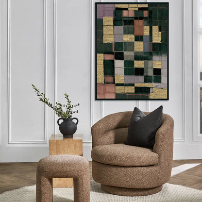 Rich Splendour – Hand-Painted Abstract Canvas with Gold Accents