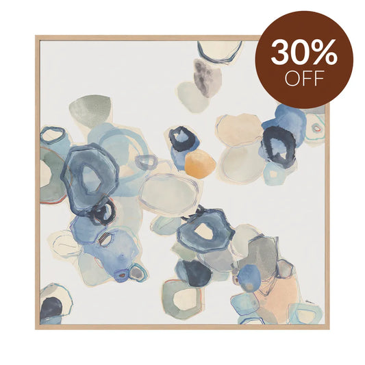 Deep Water – Hand-Painted Abstract Canvas in Tranquil Blues