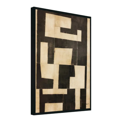 Minds Eye II – Hand-Painted Geometric Canvas Art in Black & Neutral Tones
