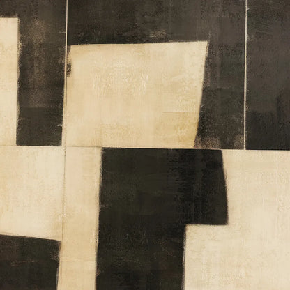 Minds Eye II – Hand-Painted Geometric Canvas Art in Black & Neutral Tones