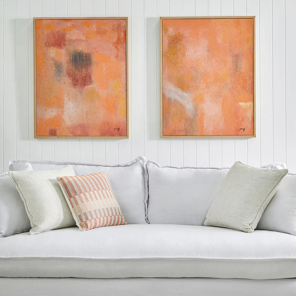 Bellini I Canvas Painting – Hand-Painted Abstract Artwork in Soft Peach Tones