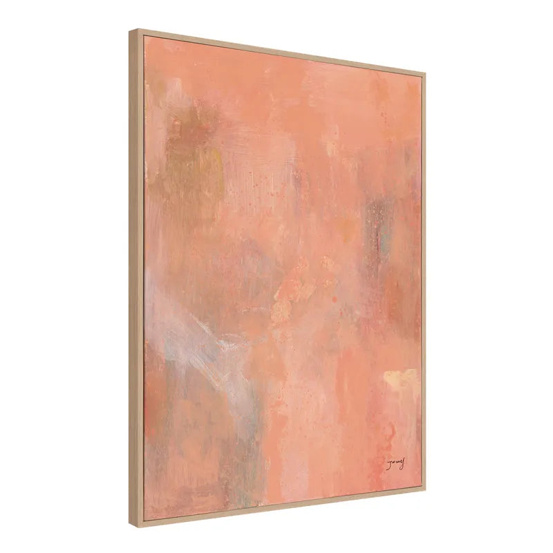 Bellini I Canvas Painting – Hand-Painted Abstract Artwork in Soft Peach Tones