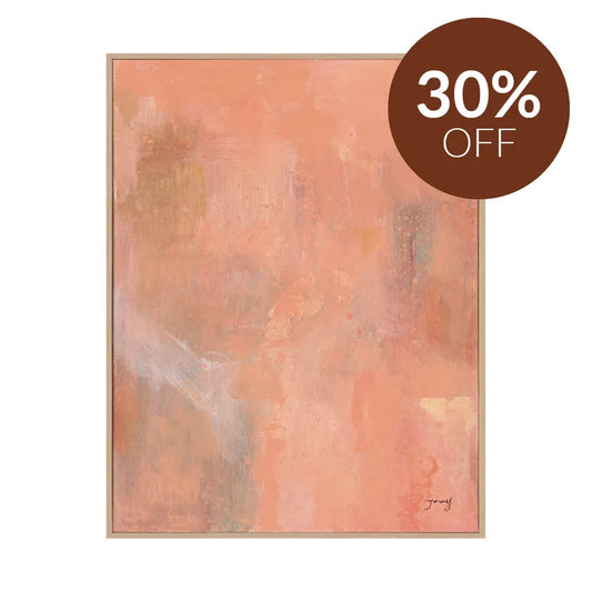 Bellini I Canvas Painting – Hand-Painted Abstract Artwork in Soft Peach Tones