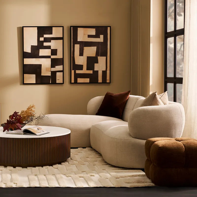 Minds Eye I – Hand-Painted Geometric Canvas in Black & Neutral Tones