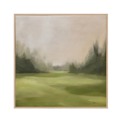 Green Meadows – Hand-Painted Canvas Evoking Tranquil Landscapes