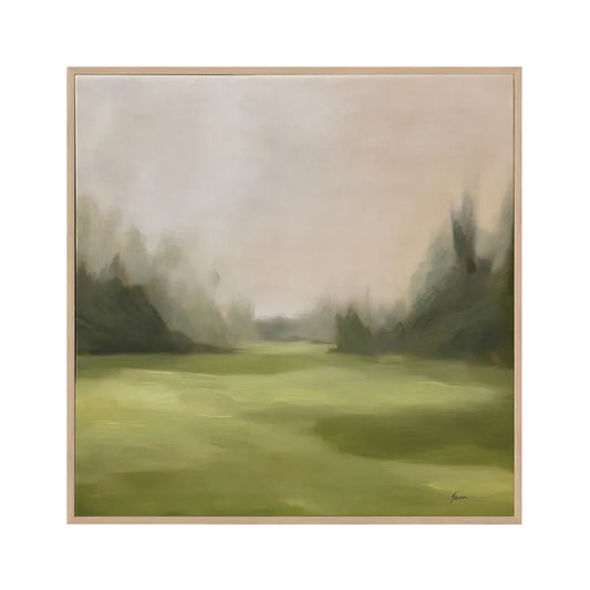 Green Meadows – Hand-Painted Canvas Evoking Tranquil Landscapes