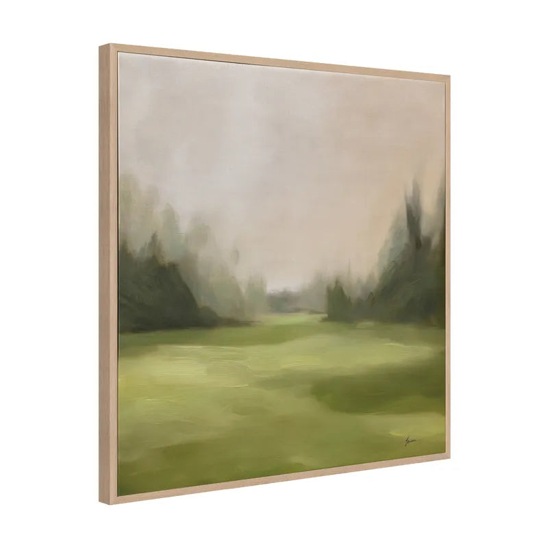 Green Meadows – Hand-Painted Canvas Evoking Tranquil Landscapes