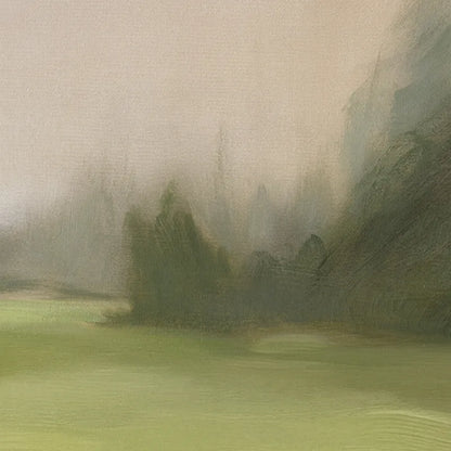Green Meadows – Hand-Painted Canvas Evoking Tranquil Landscapes