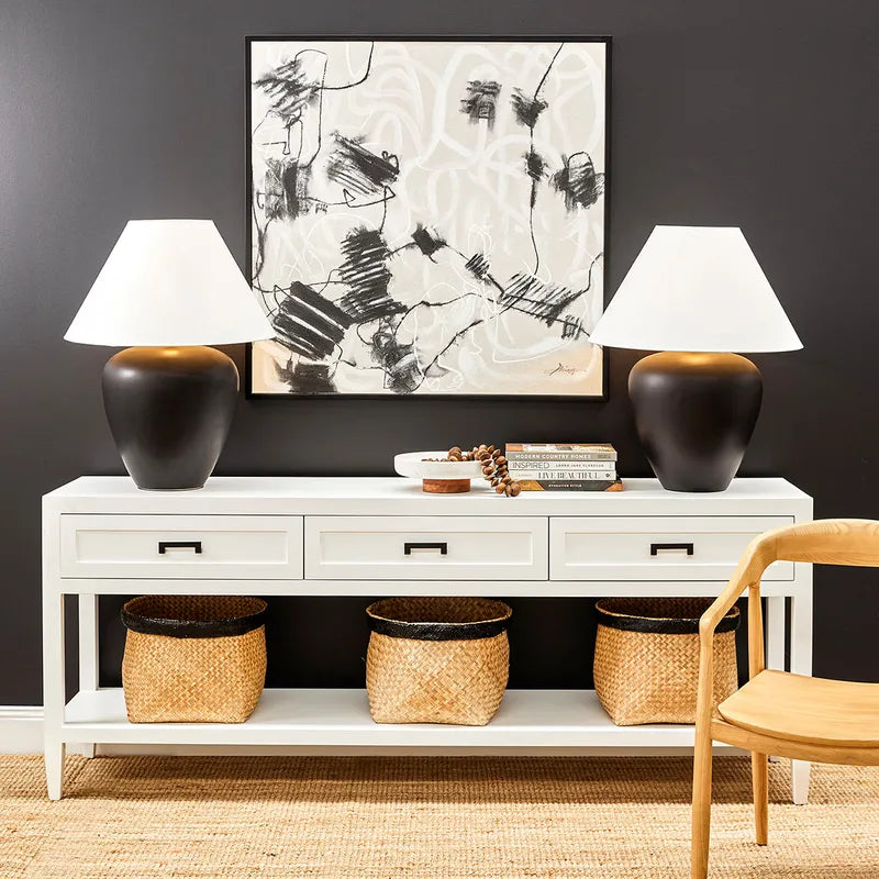 Easy Passage – Hand-Painted Abstract Canvas in Black & White