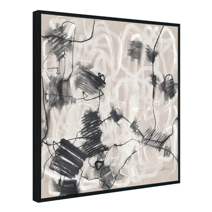 Easy Passage – Hand-Painted Abstract Canvas in Black & White
