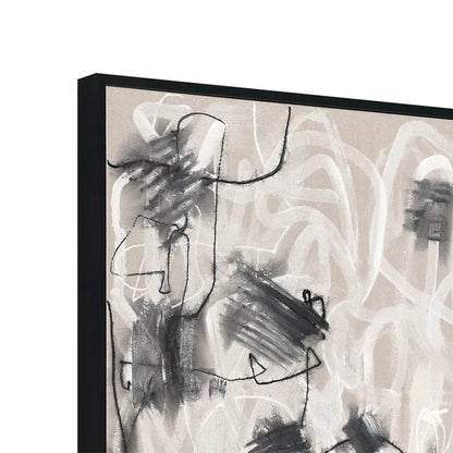 Easy Passage – Hand-Painted Abstract Canvas in Black & White