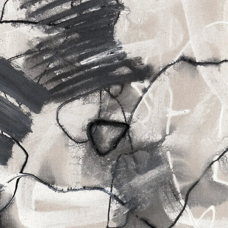 Easy Passage – Hand-Painted Abstract Canvas in Black & White