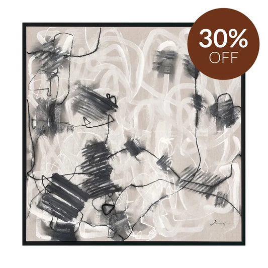 Easy Passage – Hand-Painted Abstract Canvas in Black & White