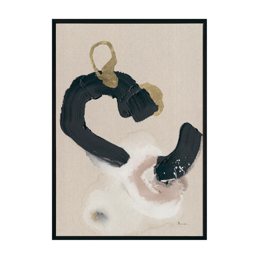 Royal Dance II – Hand-Painted Abstract Canvas with Black & Gold Accents
