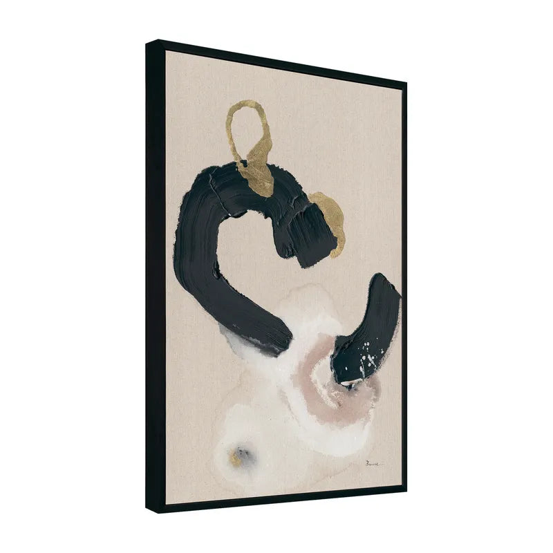 Royal Dance II – Hand-Painted Abstract Canvas with Black & Gold Accents