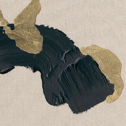 Royal Dance II – Hand-Painted Abstract Canvas with Black & Gold Accents
