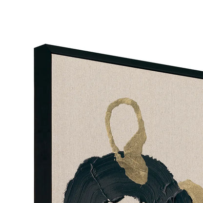 Royal Dance II – Hand-Painted Abstract Canvas with Black & Gold Accents
