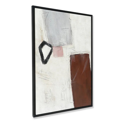 Balance Enhanced Canvas Print – Hand-Painted Abstract Artwork in Burgundy, Dusty Rose & Charcoal