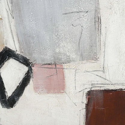 Balance Enhanced Canvas Print – Hand-Painted Abstract Artwork in Burgundy, Dusty Rose & Charcoal