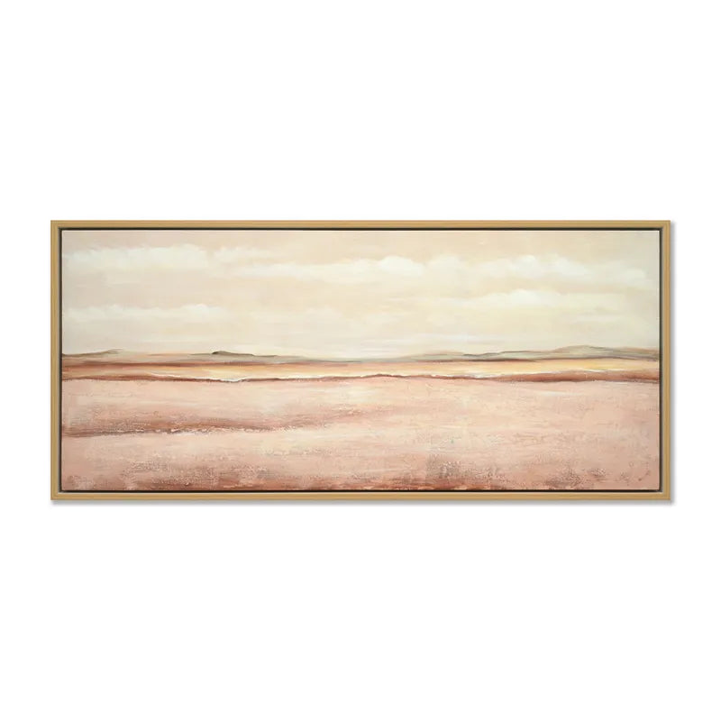 Landscapes Enhanced Canvas Print – Hand-Painted Desert-Inspired Artwork in Black Shadow Box Frame