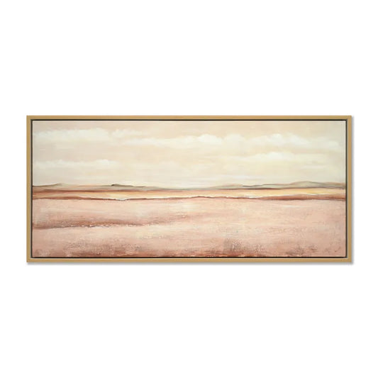 Landscapes Enhanced Canvas Print – Hand-Painted Desert-Inspired Artwork in Black Shadow Box Frame