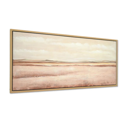 Landscapes Enhanced Canvas Print – Hand-Painted Desert-Inspired Artwork in Black Shadow Box Frame