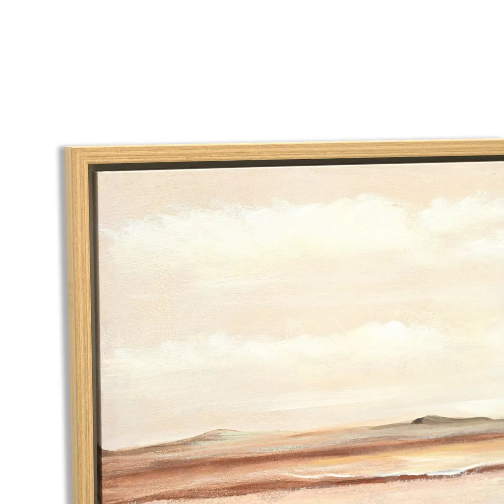 Landscapes Enhanced Canvas Print – Hand-Painted Desert-Inspired Artwork in Black Shadow Box Frame