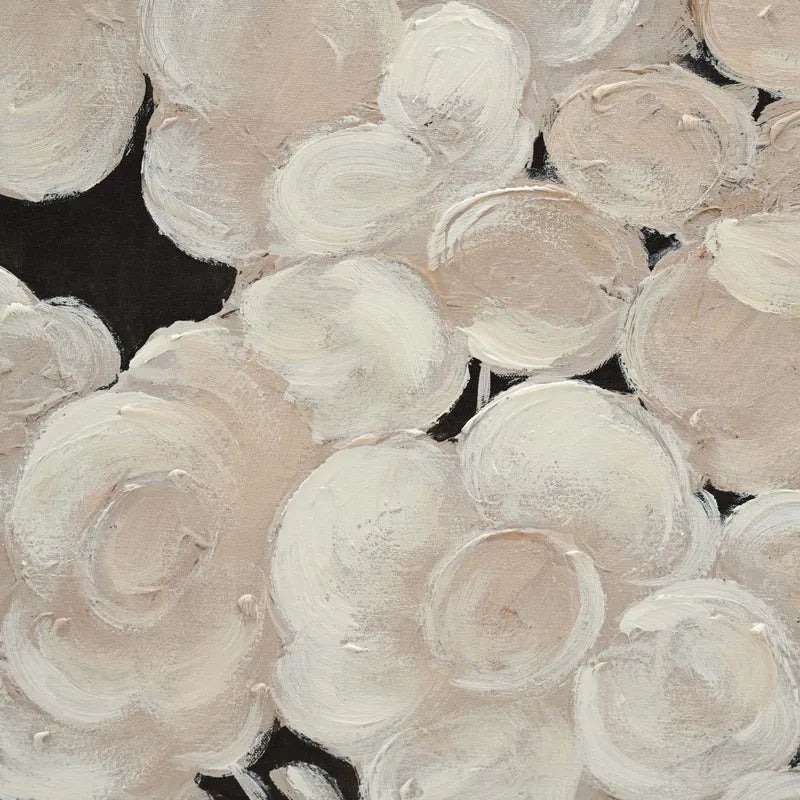 Textured Bouquet Enhanced Canvas Print – Hand-Painted Floral Artwork in White Shadow Box Frame